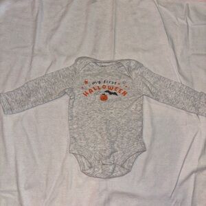 Carter's Gray Long-Sleeve 'My First Halloween' Baby One-Piece
